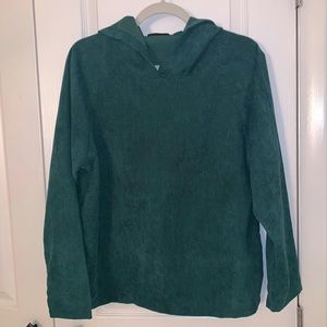 Hunter Green Corduroy Hoodie
